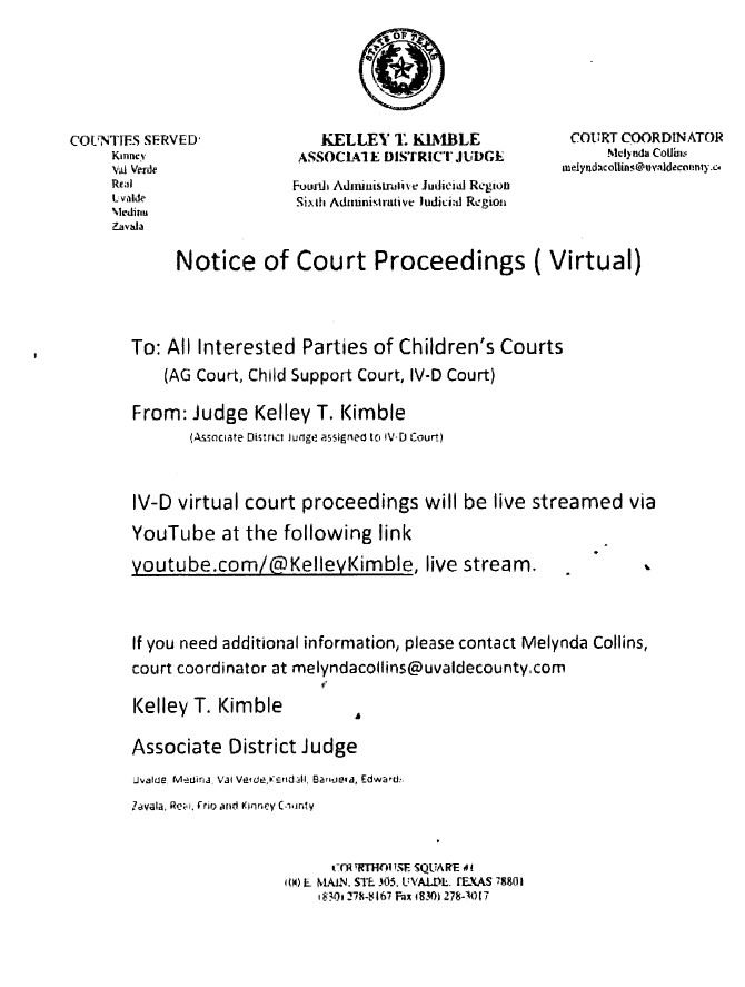 Notice of Court Proceedings
